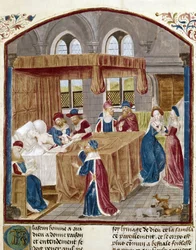 La nascita di Giulio Cesare - Miniatura estratta da 