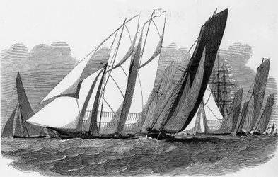 Le regate di Cowes: yacht al Hyde Pass - Bibl. des arts deco