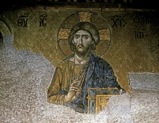 La Deesis. Particolare di Cristo, metà del XII secolo (mosaico)