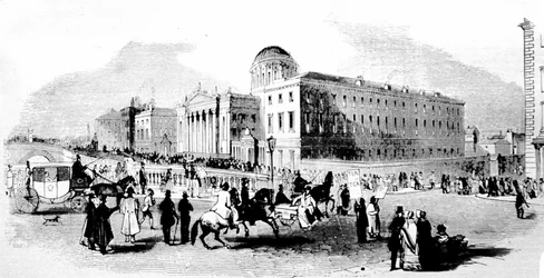 Le Quattro Corti. Dublino. Incisione del XIX secolo