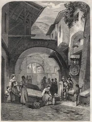 Il Ghetto di Roma nel XIX secolo, incisione