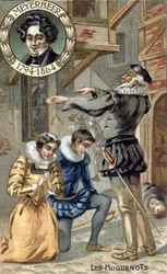 Gli Ugonotti, di Giacomo Meyerbeer (1794-1864). Cromolitografia della fine del XIX secolo