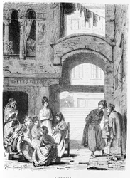 Il ghetto ebraico di Venezia nel XIX secolo.