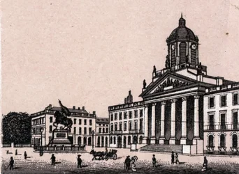 La Piazza Reale a Bruxelles in Belgio in "Il mondo illustra 168 vedute"