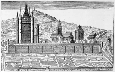 La Torre del Tempio, da una stampa della topografia di Parigi - incisione