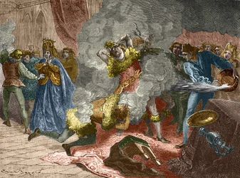 Il ballo degli ardenti o ballo dei selvaggi: in occasione del matrimonio di una dama di Isabeau (Isabella, Elisabetta) di Baviera il 28 gennaio 1393, il re si travestì e si incatenò ad altri quattro cortigiani. Suo fratello, il Duca di Orléans