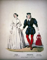 I personaggi di Gilda, Rigoletto e Giovanna nell