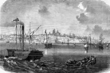 La città di Montevideo in Uruguay nel 1864.