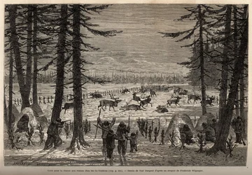 Il corallo per la caccia alle renne nel Co-Yukon (tribù indiana dell