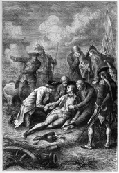La morte di James Wolfe (1727-1759) sulle Pianure di Abraham, Quebec