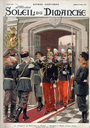 La delegazione di Saint Cyr in Russia: ricevimento alla scuola militare russa. Incisione in "Le sun-du-dimanche", 29 gennaio