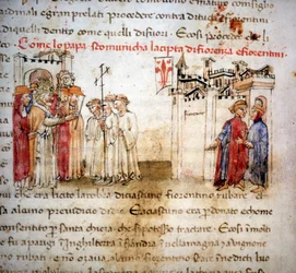 Gli scomunicati di Firenze e i fiorentini nel 1375 - in "Croniche del Sercambi", circa 1400