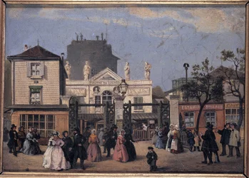 Il vecchio teatro Bobino (o Lussemburgo), ca. 1840 - dipinto anonimo, Museo Carnavalet