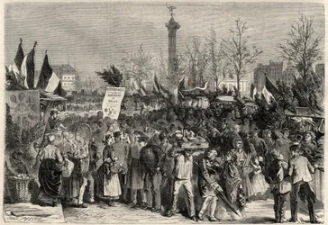 La fiera del prosciutto, Boulevard Bourdon nel 4° arrondissement di Parigi vicino a Place de la Bastille. Un