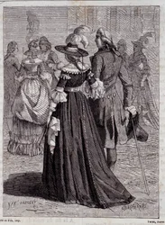 Il cappello fulmine delle signore di Parigi nel 1778 - in "Le meraviglie della scienza" di Louis Figuier