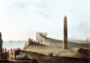 Gli obelischi ad Alessandria, chiamati gli aghi di Cleopatra - in "Vedute in Egitto"