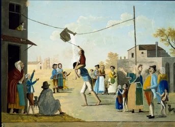 Il gioco popolare del secchio a Napoli Dipinto anonimo. 19° secolo Napoli, Museo Nazionale di San Martino