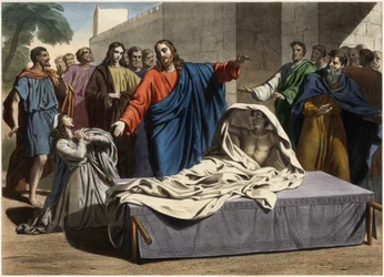 La resurrezione del figlio della vedova di Nain: Gesù Cristo risuscita l