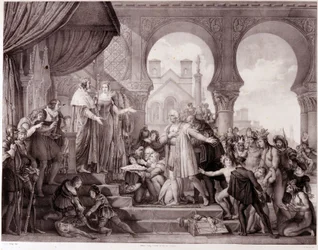 Il ritorno di Cristoforo Colombo in Spagna davanti al re Ferdinando II d