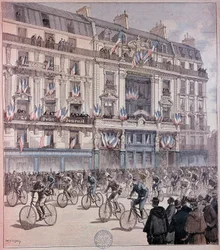 La partenza della corsa Parigi-Brest - in "Petity journal" del 12/09/1891