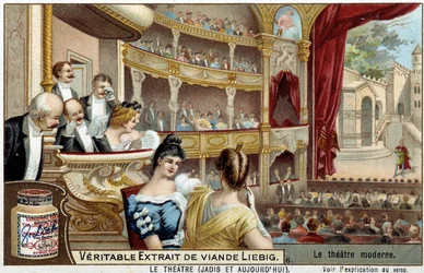 Il teatro nel XIX secolo - adesivo pubblicitario Liebig