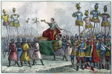 Il trionfo di Belisario (circa 505-565), generale bizantino. Conquista il Nord Africa dai Vandali nel 533-534. In 