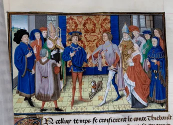 Thibaut III di Champagne (1179-1201), Luigi (morto nel 1205), Conte di Blois e Chartres, e Baudouin IX di Fiandra (o Baudouin VI di Hainaut), noto come Baudouin I di Costantinopoli (1171-1206), si incontrano