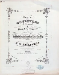 Pagina del titolo della partitura musicale di ouverture n.11 di Kalliwoda