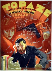 Topaze, opera teatrale di Pagnol, 1930-1940 circa (manifesto)