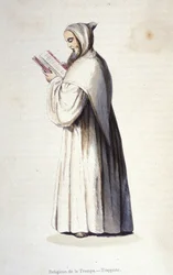 Monaco trappista, ordine di Citeaux che osserva la regola riformata della Trappa istituita nel 1664 da Rancé. Incisione del XIX secolo.