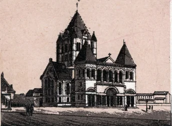 Chiesa della Trinità a New York, USA in "Il mondo illustra 168 vedute" Non datato (fine XIX secolo)