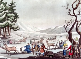 Tungusi, Siberia. Disegno di Cartelli. Biblioteca delle arti decorative di Parigi. "Le costume ancien et moderne"