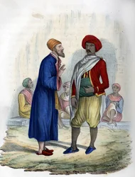 Due uomini nelle strade di Algeri nel 1830. In 