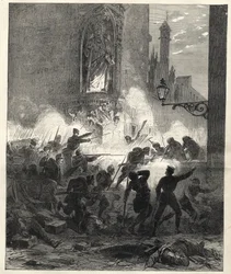 Insurrezione dei repubblicani in Catalogna: combattimenti a Barcellona nella notte tra il 25 e il 26 settembre 1869 - Sexenio Democratico (sei anni democratici) - Spagna sotto il governo del generale Francisco Serrano 1869/1870 - Insurrezione repubblicana 