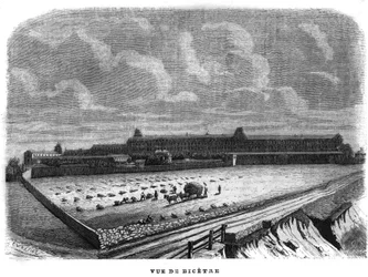 Veduta di Bicetre vicino a Parigi nel 1858.