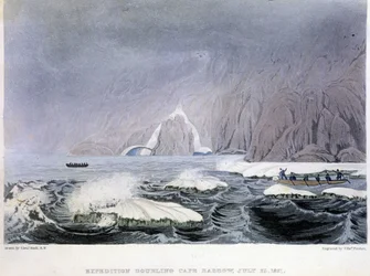 Veduta di Cape Barrow - in "Narrative of a journey to the shores of the Polar sea in the years 1819-1821" di John Franklin, ed. Londra