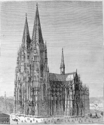Vista della Cattedrale di Colonia. Incisione del XIX secolo