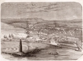 Veduta di Livorno (Livorno - Toscana - Toscana) - Toscana - incisione 1860