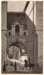 Vista di un edificio rinascimentale del periodo di Enrico II in via Nazareth a Parigi, Francia