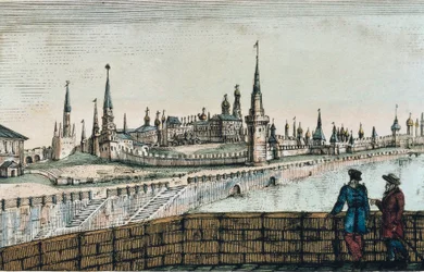 Veduta del Cremlino a Mosca, da "Viaggi" di Edouard de Montule