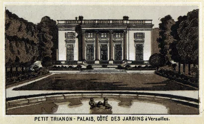 Veduta del Petit Trianon nei giardini di Versailles