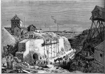 Vista del cantiere dei serbatoi d