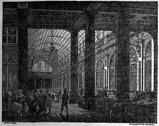Veduta della galleria di Orleans al Palais Royal di Parigi nel 1835