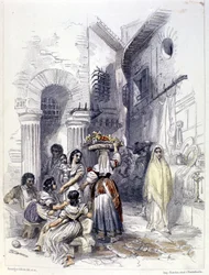 Veduta del ghetto di Roma nel 1830