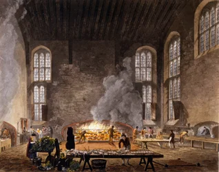 Veduta delle cucine del Christ Church, Università di Oxford. 1850