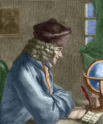 Voltaire (1694-1778) nel suo ufficio a Vernay