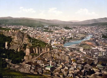 Vista di Tbilisi (antico nome Tiflis), capitale della repubblica di Georgia