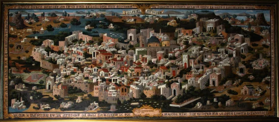 Veduta panoramica della Palestina con la città di Gerusalemme