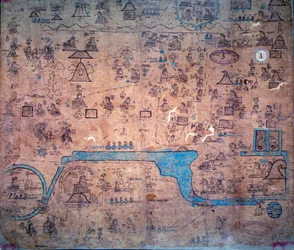 Guerra contro i popoli del nord guidata da Yacanex; la morte di Chiconquauthli, capo acolhua di Xolotl, al quale succedette Nopaltzin di Achitometl, re di Colhuacan. Mappa della nazione chichimeca, dall