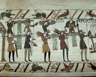 Armi e vino portati alle navi durante il rifornimento per la conquista dell